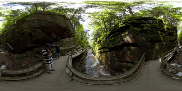 Halfway through the Flume Gorge